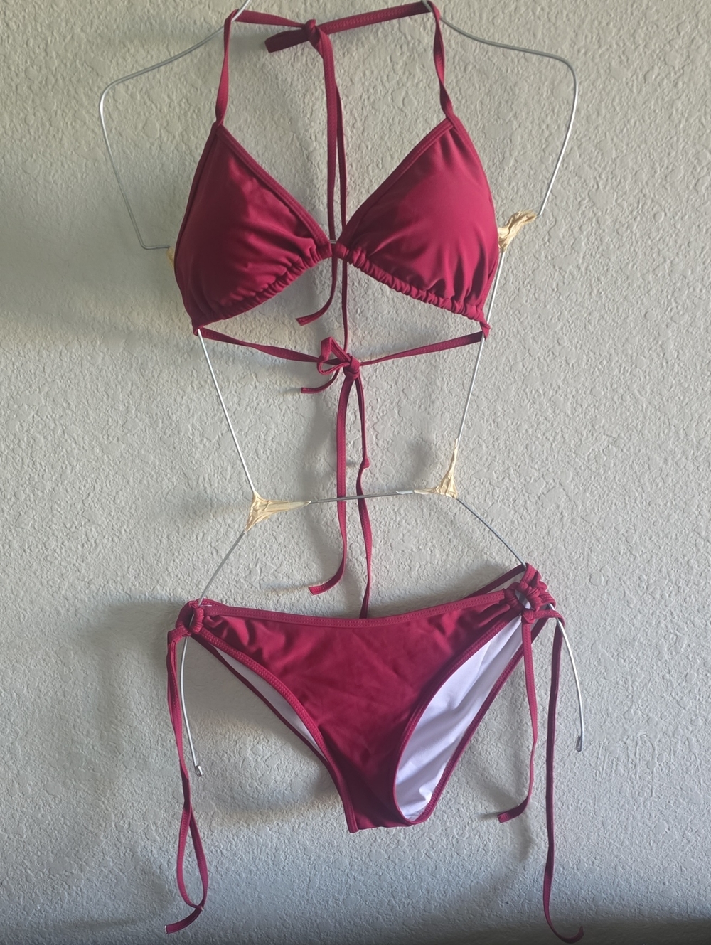 Tie-Back Bikini Set in Deep Raspberry